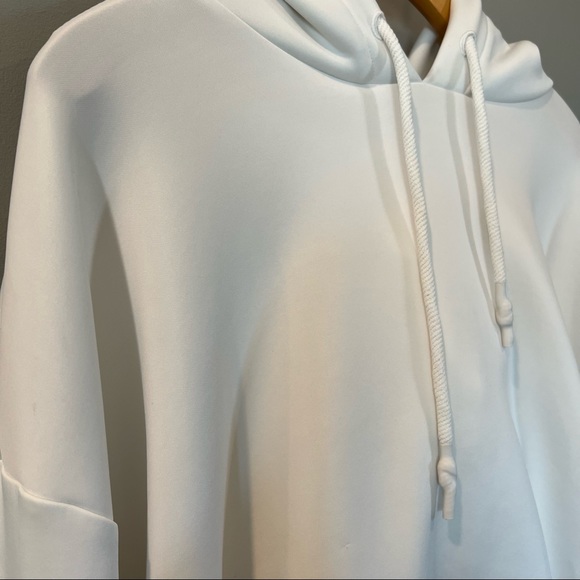 Good American Crop Scuba Hoodie Ivory 7 - Picture 6 of 7